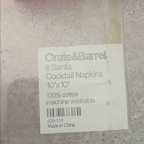 NWT Crate&Barrel Santa Cocktail Napkins - Picture 2 of 6